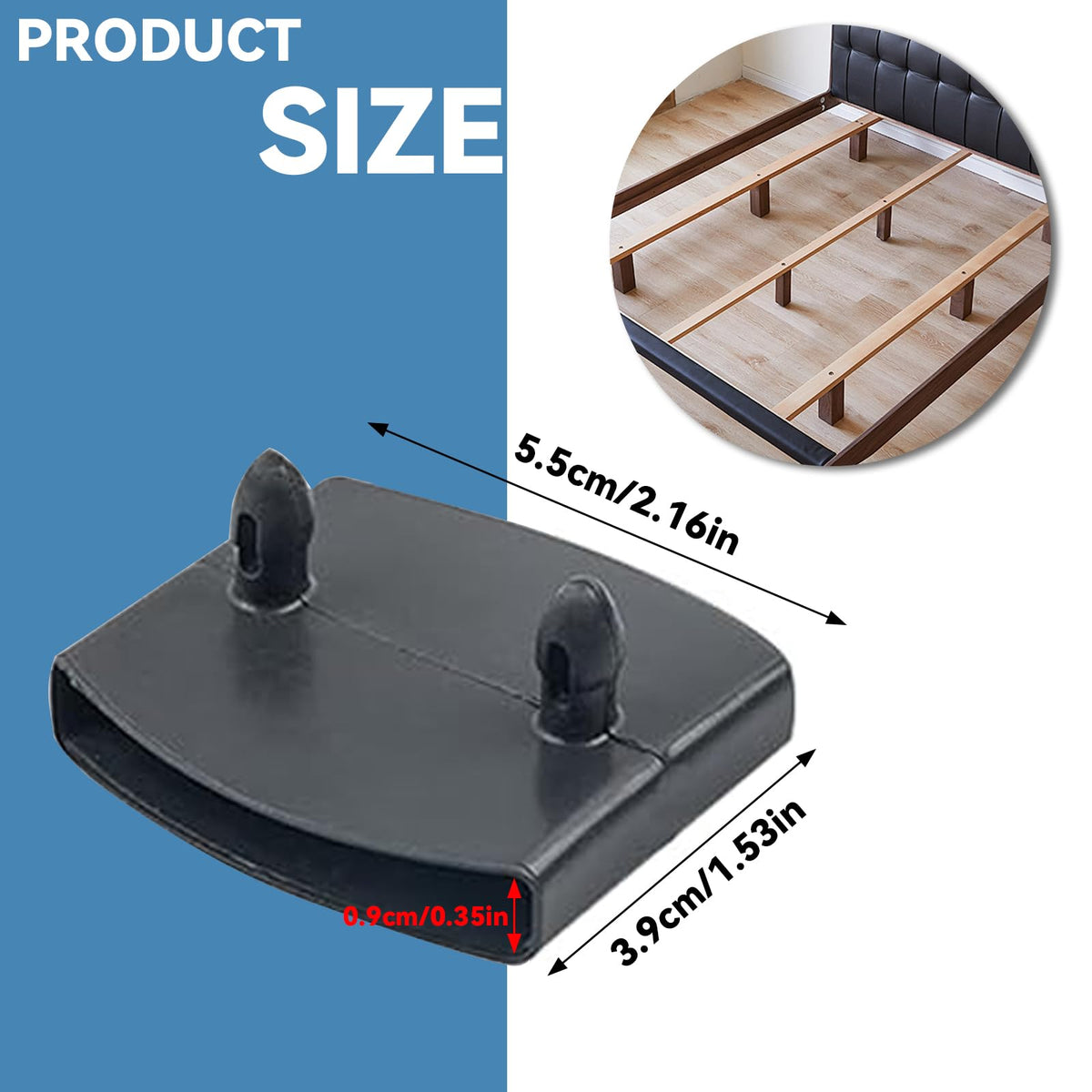 SCHUIWINNER 20Pcs Plastic Bed Slat Holders Kits Connecting Accessories Bed Slat Clips for Beds Replacement Black - image 2