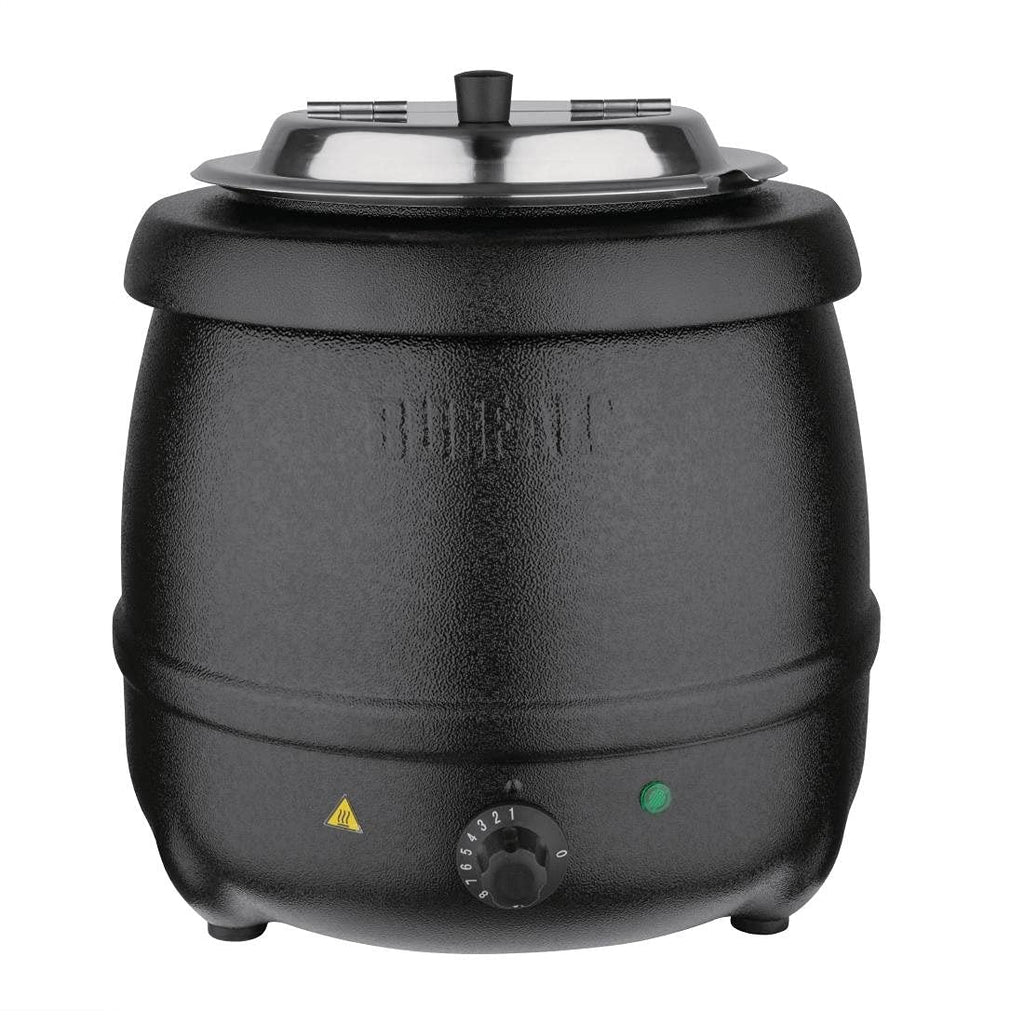 Buffalo 10L Soup Kettle – Black Electric Wet Heat Buffet Food Warmer