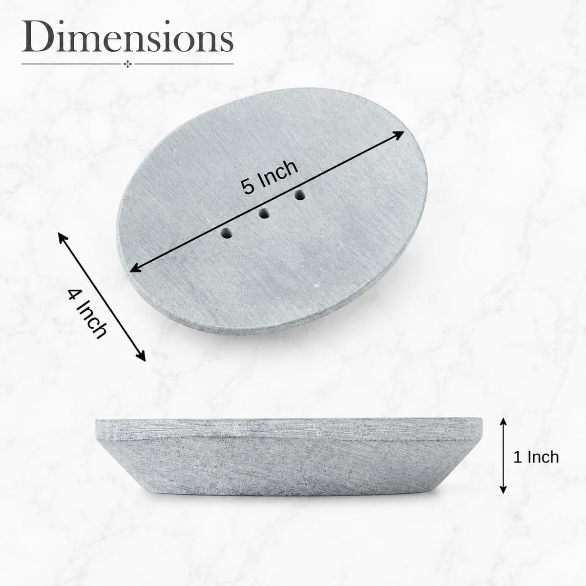 Ajuny Soapstone Soap Dish Holder with Self Drainage for Sink Bars & Sponge - image 3