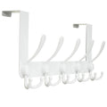 HONSKY Over Door Hook – 5 Triple Metal Hanger for Coats & Towels, White