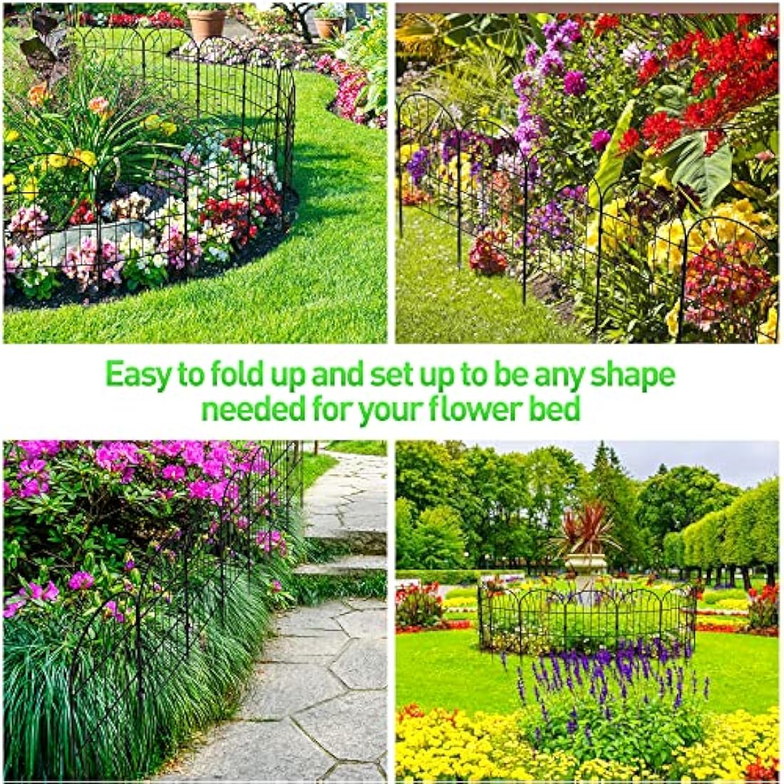 Metal Garden Fence – 10 Pack Rustproof Decorative Wire Panels