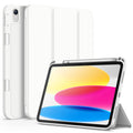 JETech iPad 11th/10th Gen Case with Pencil Holder - Slim TPU Cover, White