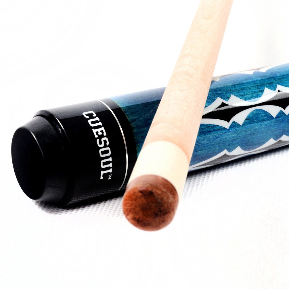 CUESOUL 58 Inch Maple Billiard Pool Cue - 19 Oz 1/2 Jointed Stick
