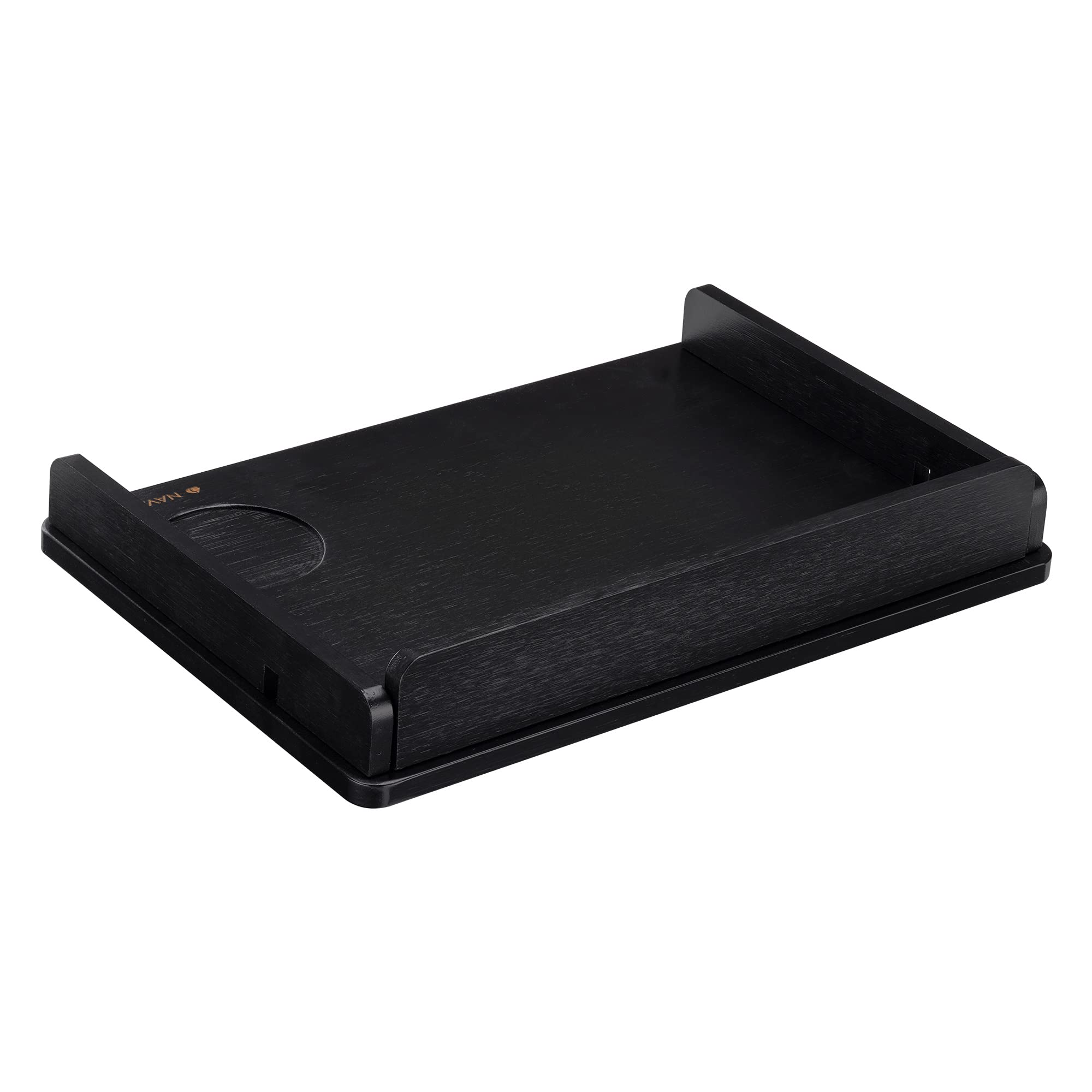 Navaris Bamboo Clip-on Bedside Shelf – Small Bunk Bed Tray, Black