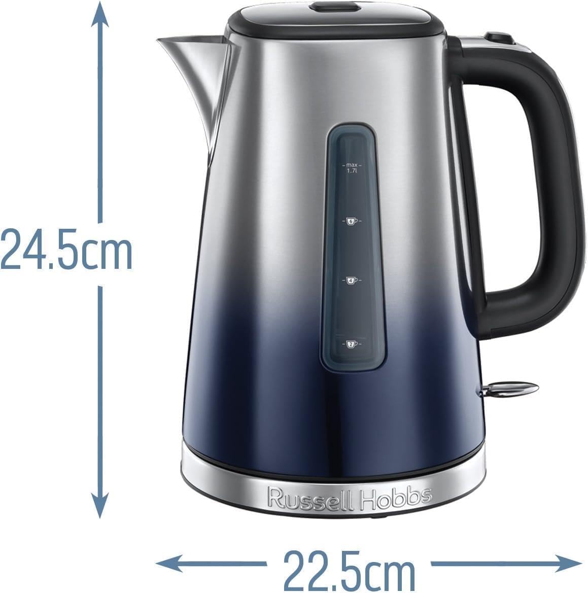 Russell Hobbs Eclipse 1.7L Electric Kettle – Quiet & Fast Boil Blue