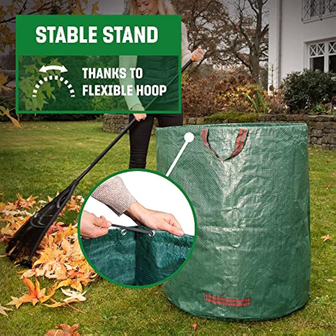 GardenGloss Heavy Duty Garden Waste Bags | 272L Reusable 6-Pack
