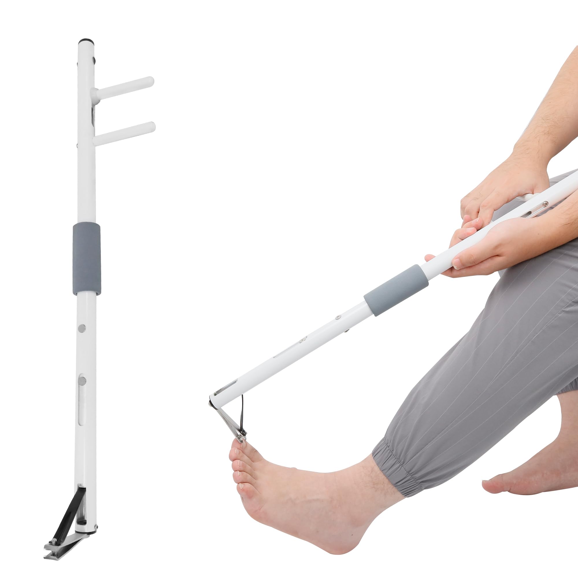 Nelyrho Long Handled Toenail Clippers with Magnifier – 50cm White