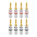 Nakamichi Excel 24k Gold Banana Plugs for Hi-Fi Audio - 8 Pcs