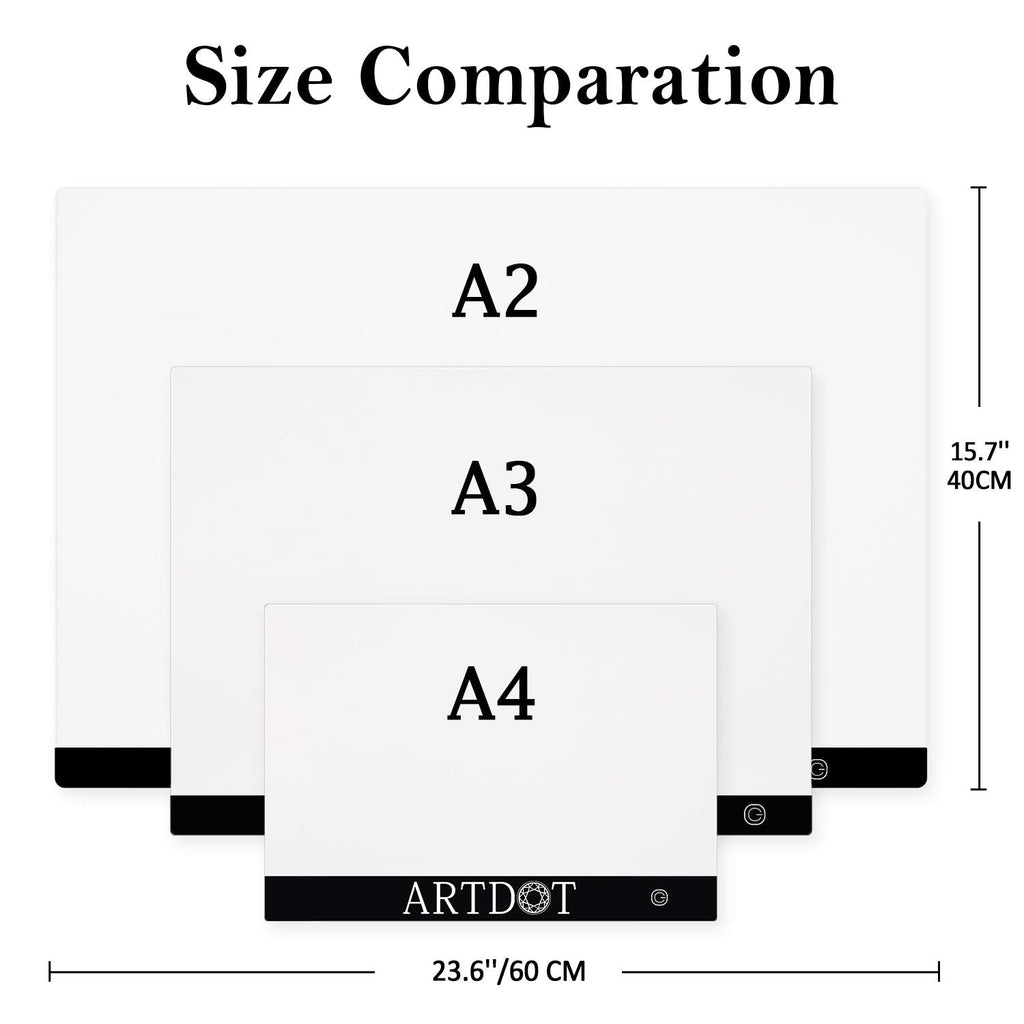 ARTDOT A2 LED Light Pad for Diamond Art | Adjustable Tracing Board