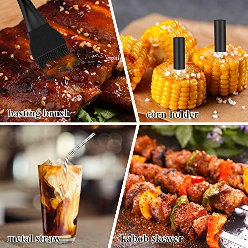 ROMANTICIST 26pc Stainless Steel Grill Tool Set with Aluminum Case