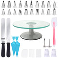 Uten 12-Inch Glass Cake Turntable – 33-Piece Decorating Set with Stand