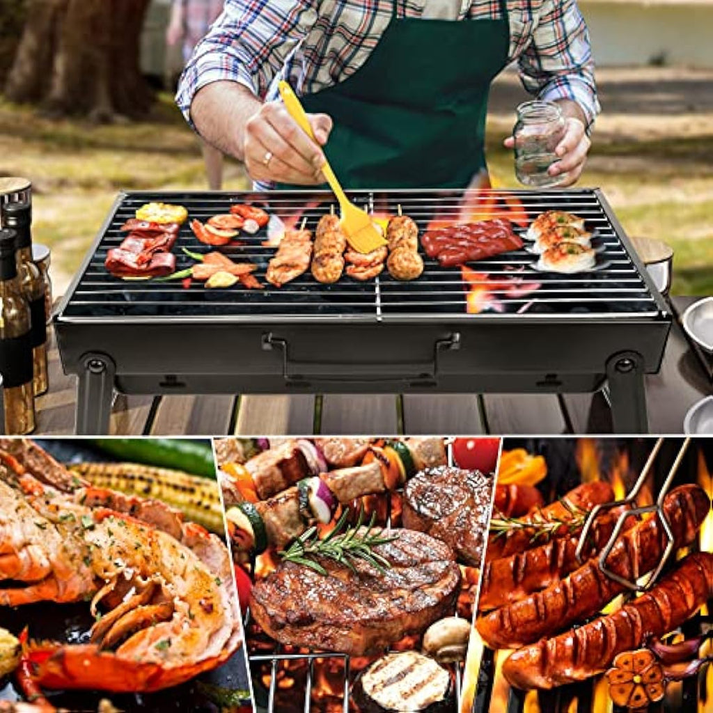 Jolof Store Portable Charcoal BBQ Grill – Foldable Stainless Steel