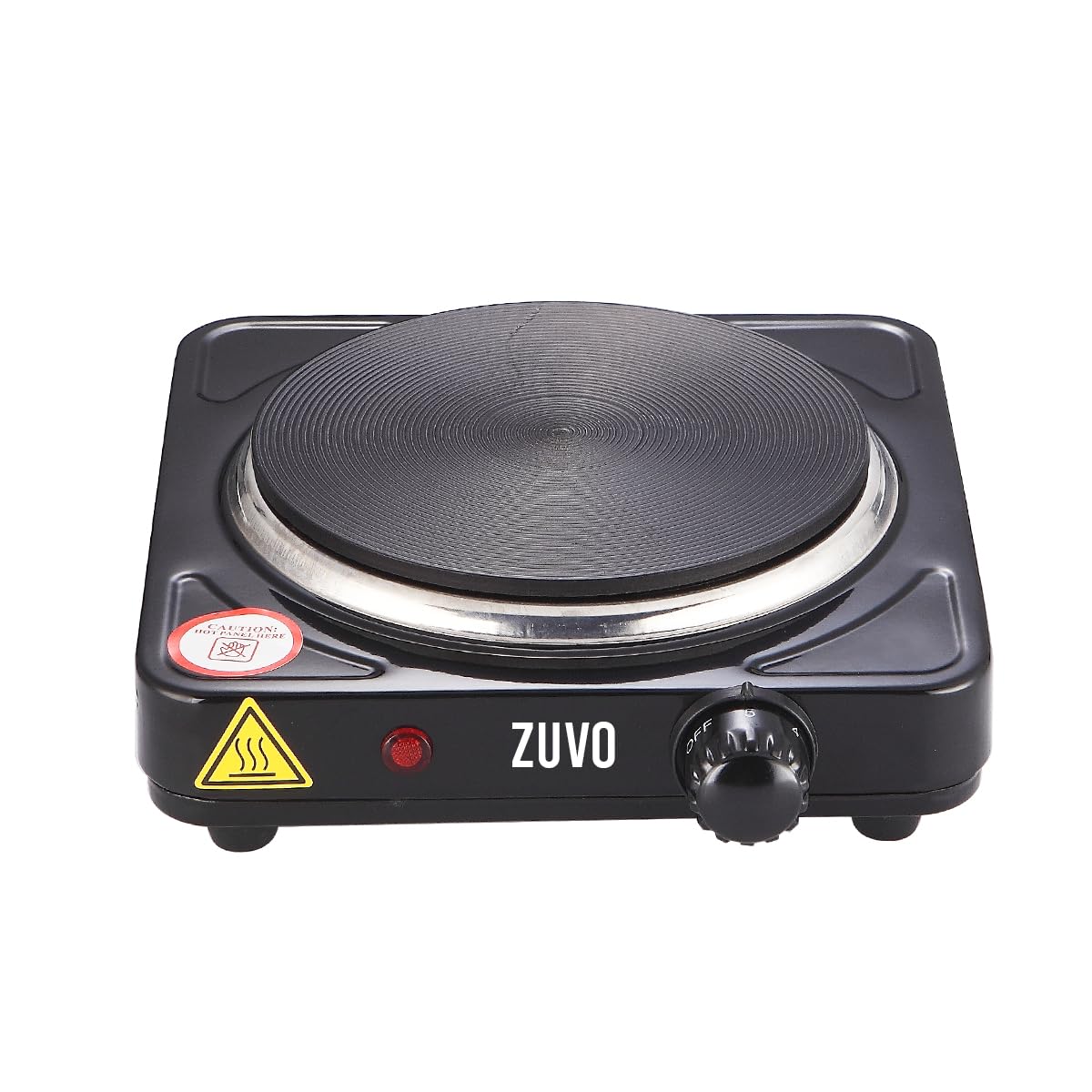 Zuvo 1500W Single Hot Plate – Portable Cast Iron Electric Stove Hob