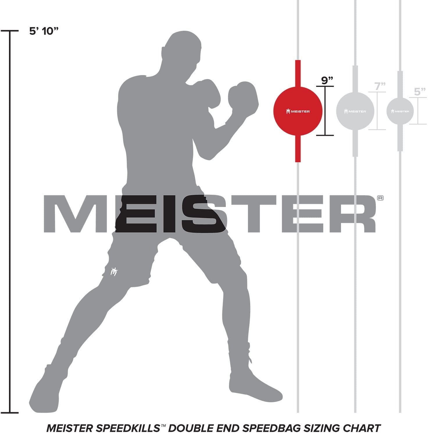 Meister SpeedKills Double-End Leather Speed Bag | Black | Large 9"