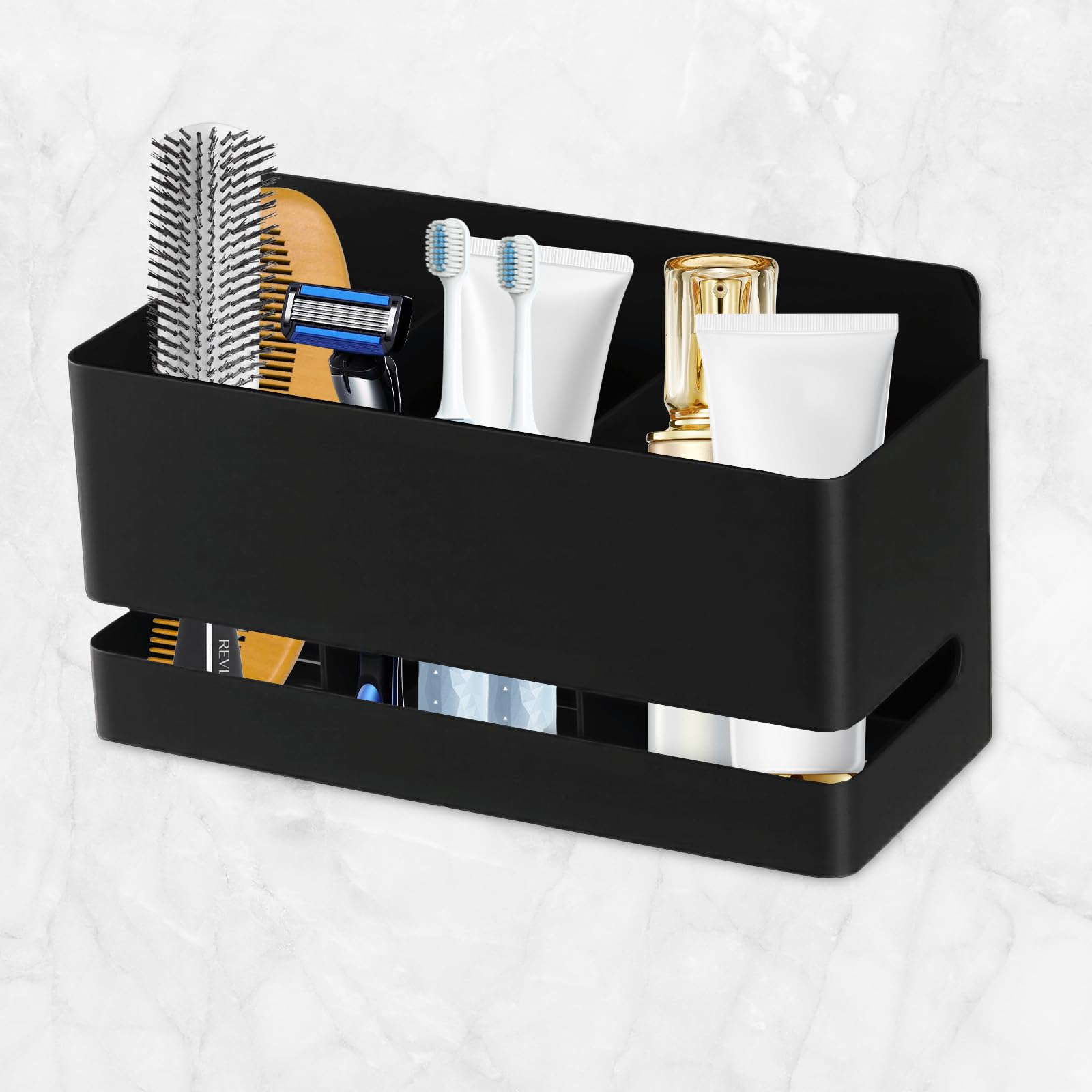 Aluminum Toothbrush Holder | 3-Slot Wall Mounted Organizer
