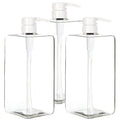 Youngever 3-Pack Empty Shampoo Pump Bottles - 1000ML Square Plastic