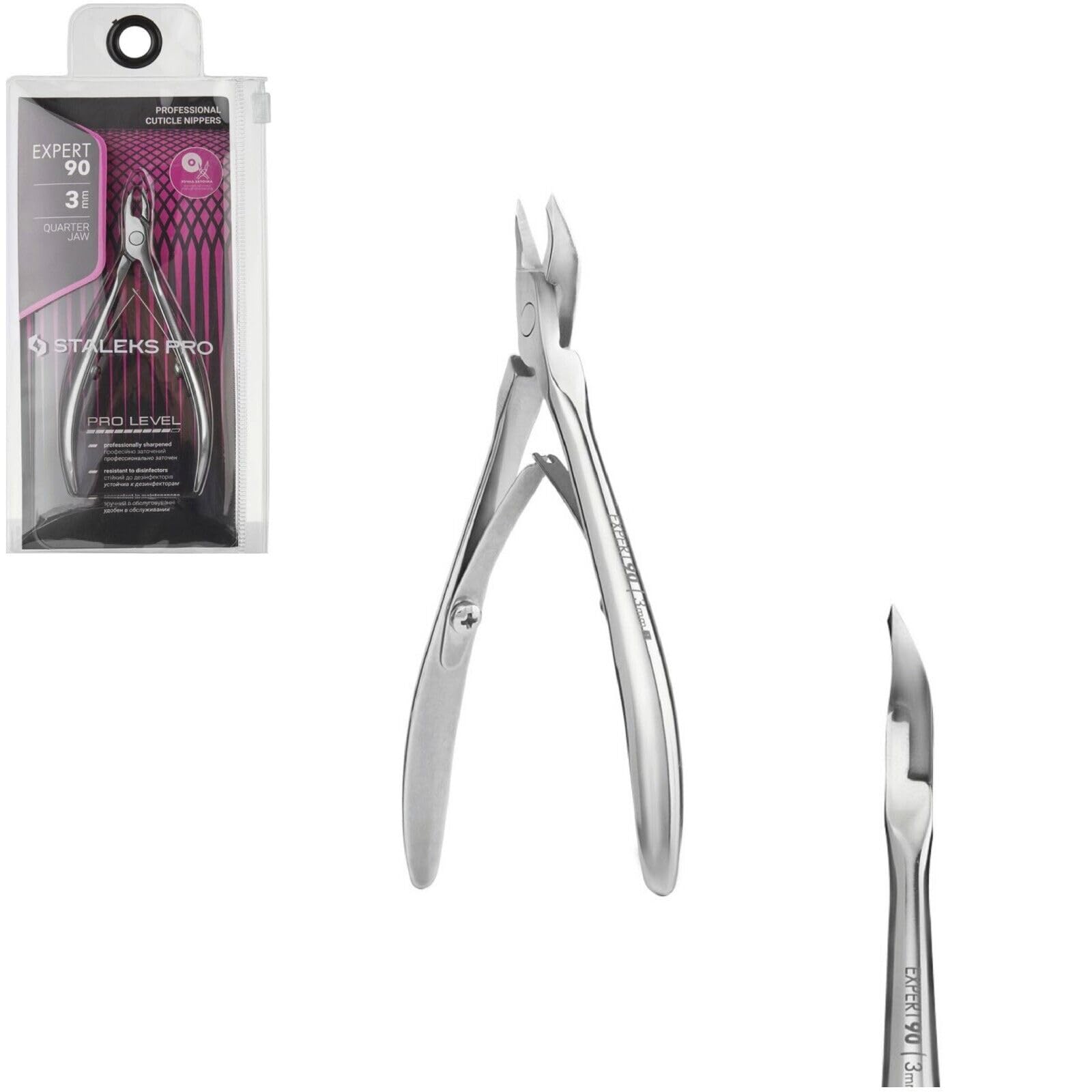 Staleks Pro Expert Cuticle Nippers – 3mm Blade Quarter Jaw NE-90/3