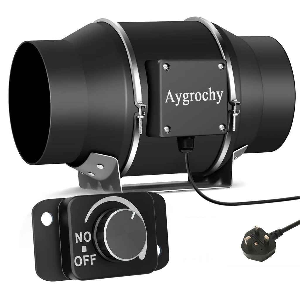 Aygrochy 4 Inch Inline Duct Fan with Variable Speed Controller | 205 CFM