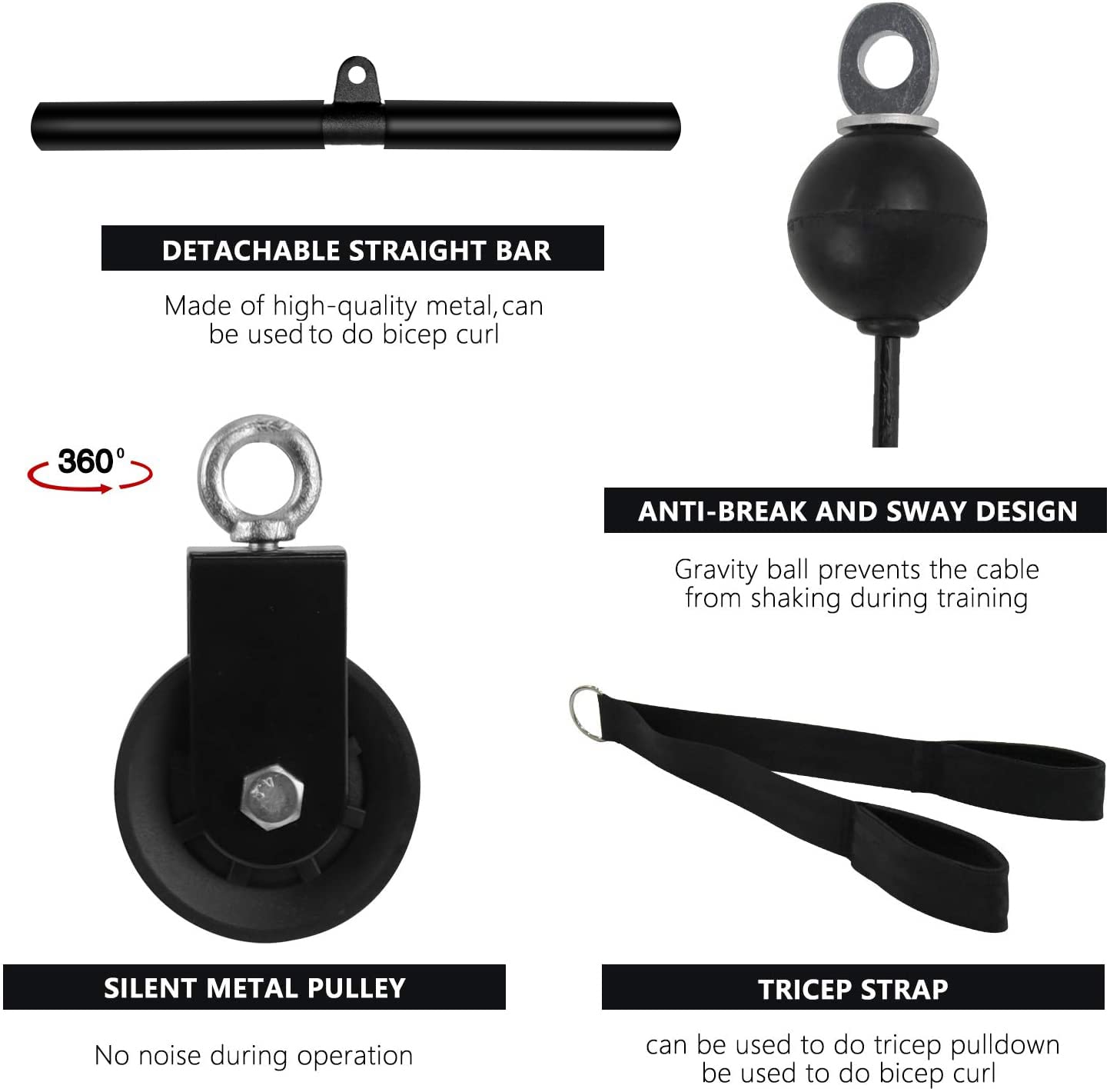 Jolof Store LAT Pulley System - Home Gym Cable Pulldown Set