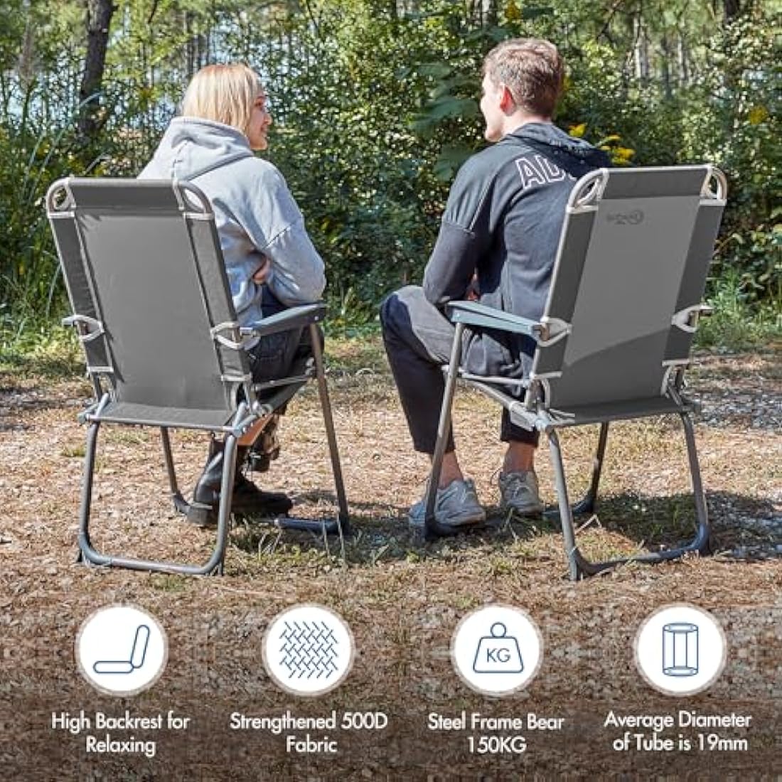 Portal Folding Camping Chair – Lightweight High Back Portable Garden Seat