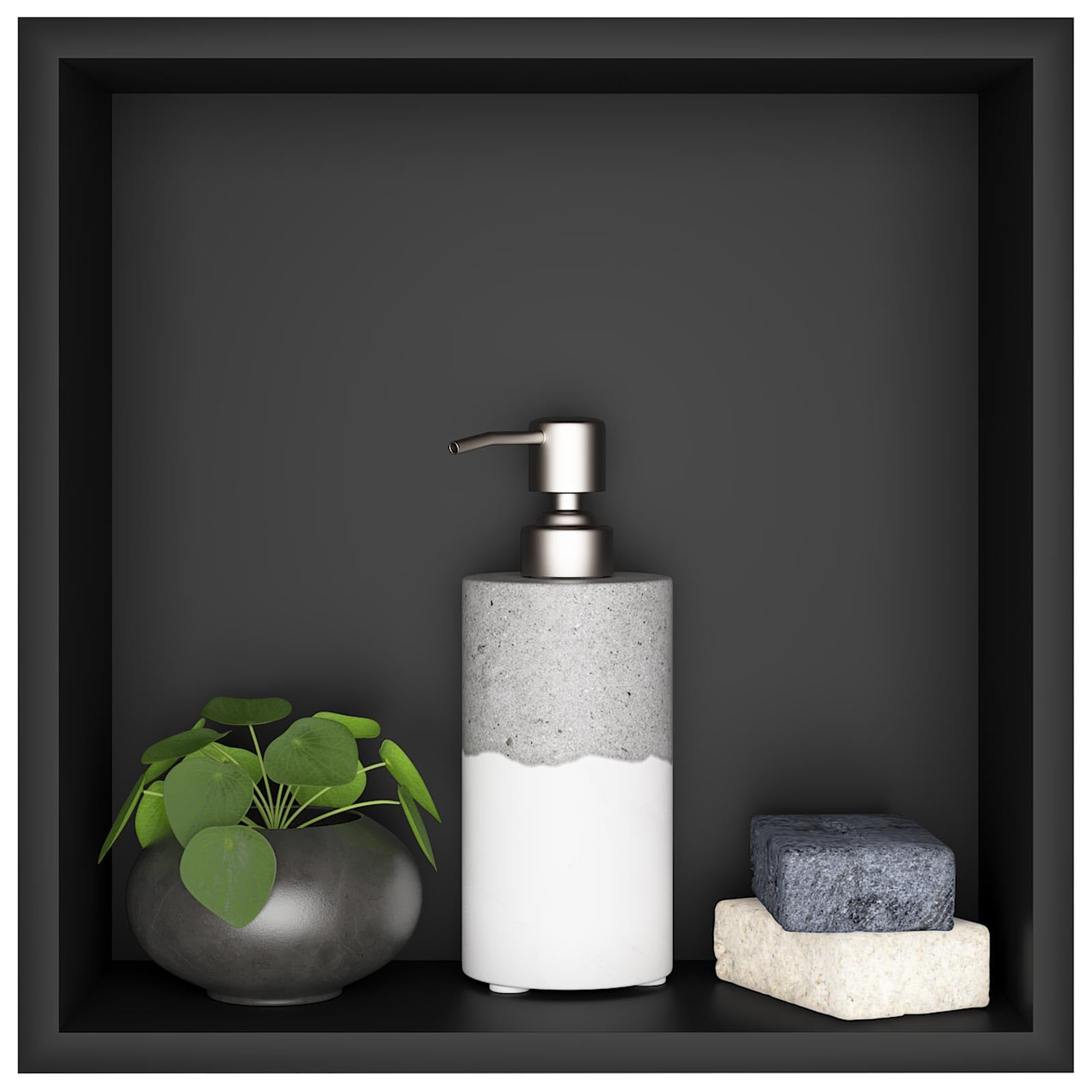 Stainless Steel Recessed Shower Niche – Black 30x30x10cm
