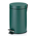 Kela cosmetic bin green 3l, metal pedal bin bathroom, bathroom waste bin with inner bin and carrying handle, MONACO, alpine green matt - image 1