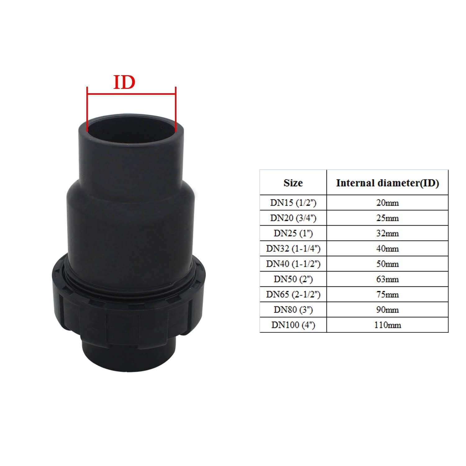 Jolof Store PVC Ball Check Valve – 90mm Non-Return Pool Valve