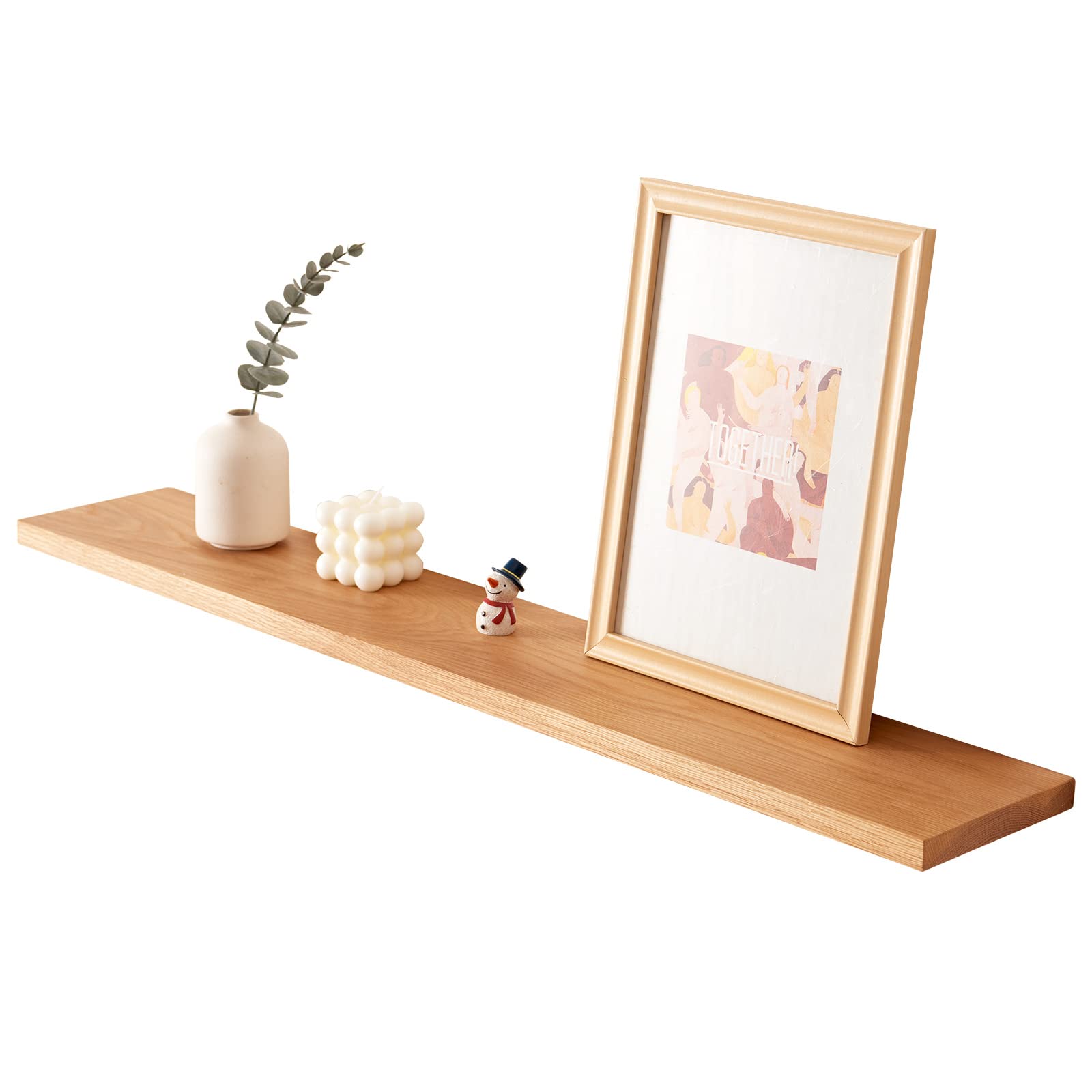 OAKERLAND 90cm Solid Oak Floating Shelf | Minimalist Wooden Wall Ledge