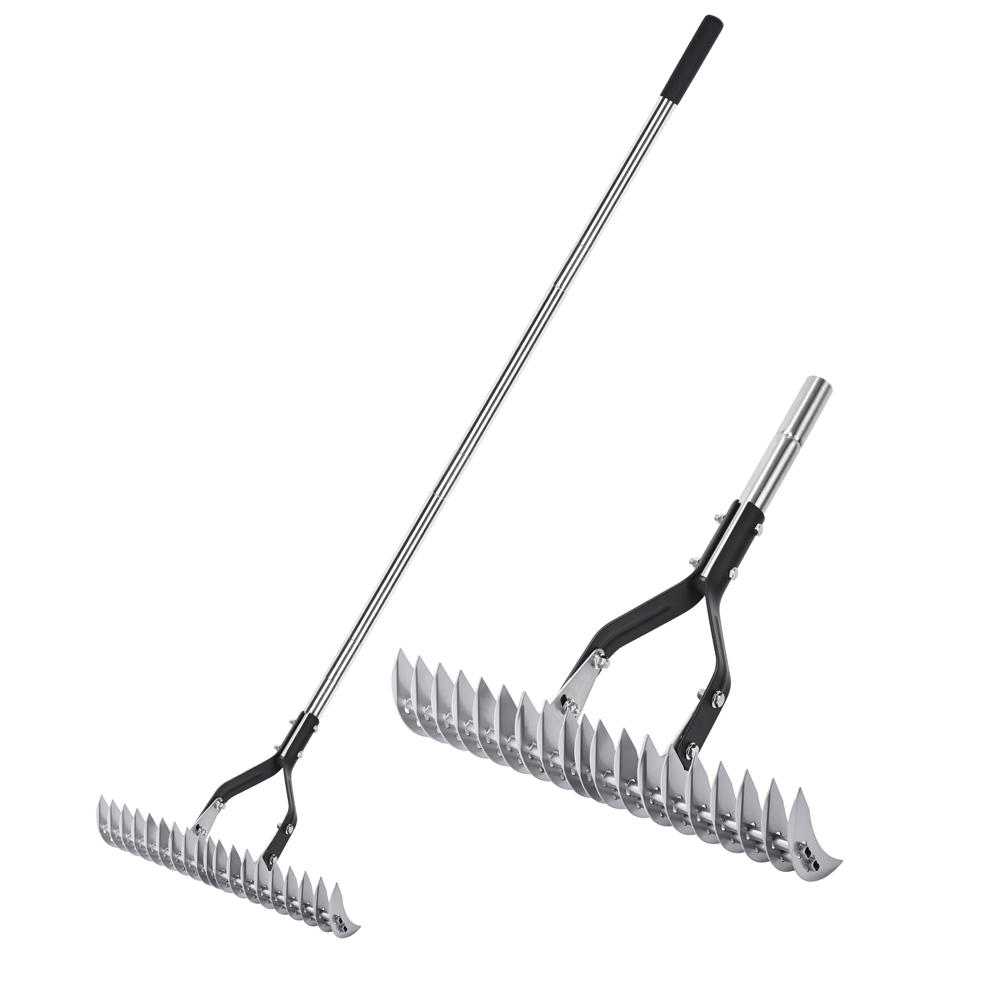 YEELOR Thatch Rake – 15 Inch Double-Sided Carbon Steel Garden Tool