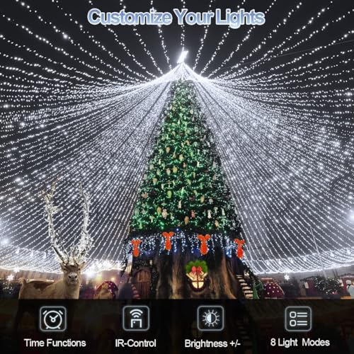 JXLEDAYY 1000 LED Outdoor String Lights | 403ft Waterproof Fairy Lights