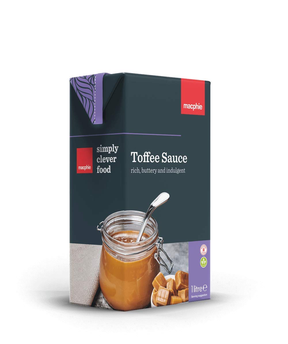Macphie Toffee Sauce – Rich Creamy Dessert Topping - 1L (Pack of 12)