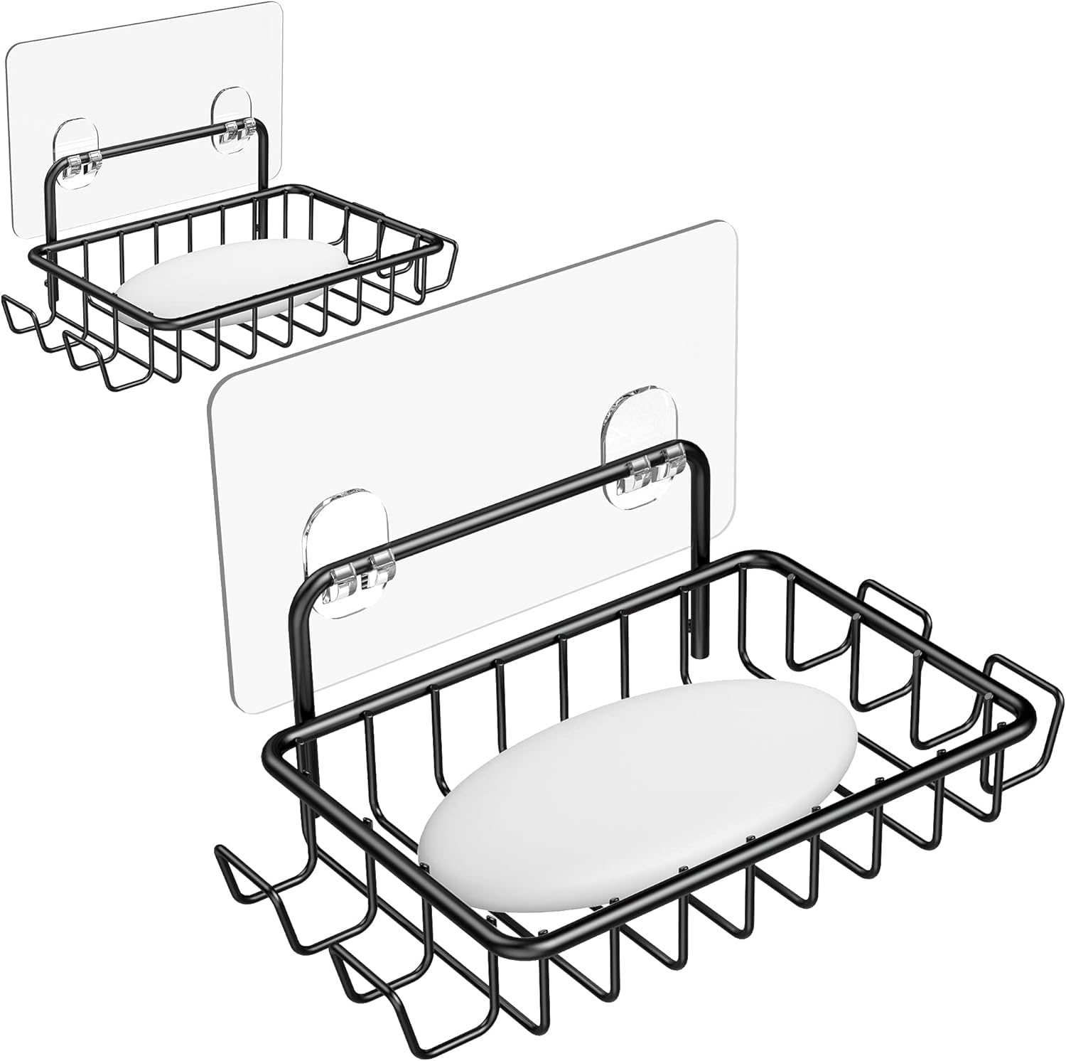 Nieifi Adhesive Soap Dish | Rustproof Stainless Steel Holder with 4 Hooks