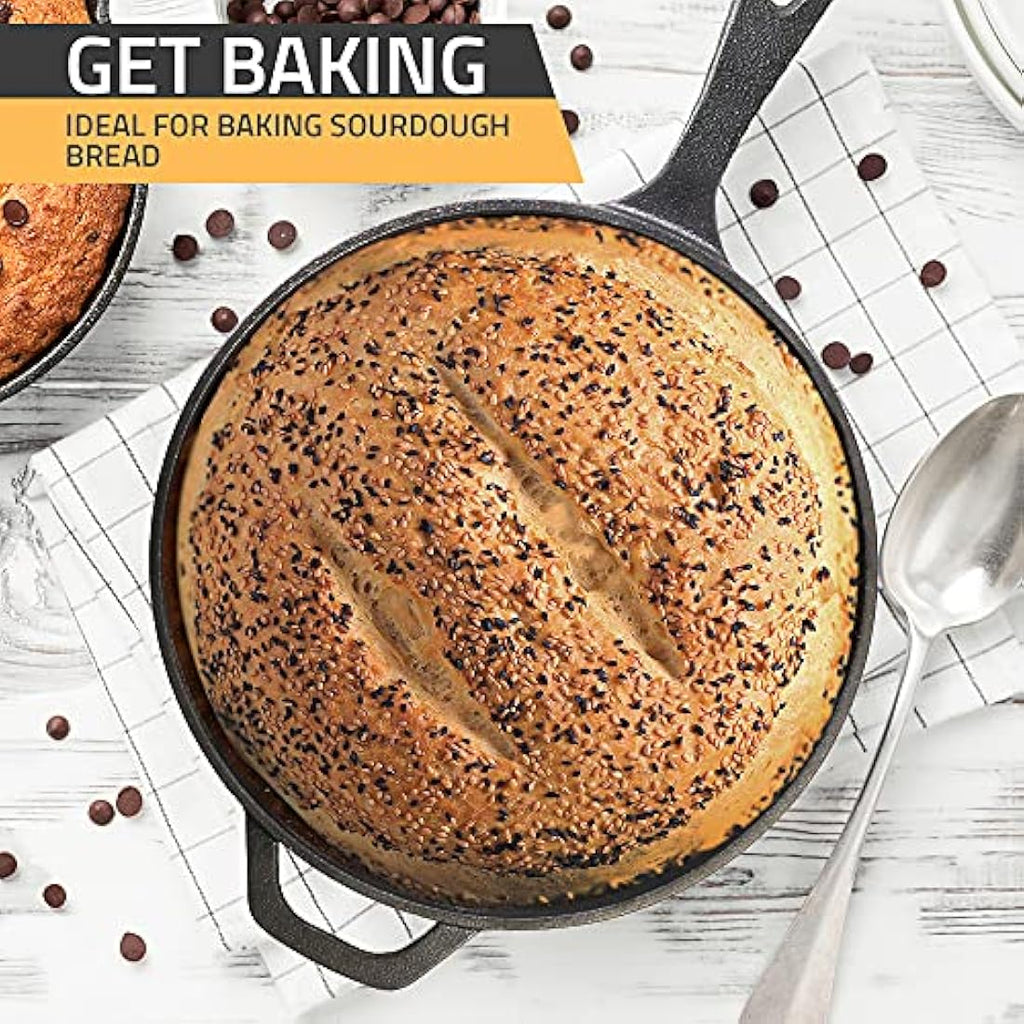 Kichly Pre-Seasoned Cast Iron Combo Cooker | 3.2 Quart Dutch Oven & Skillet