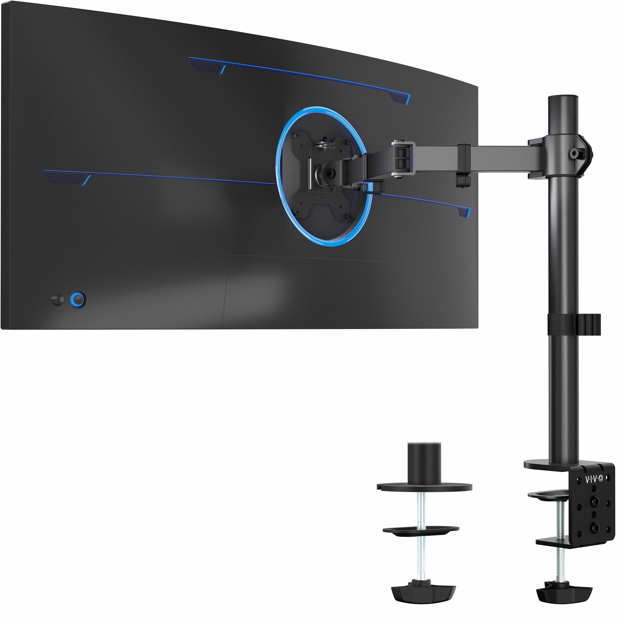 VIVO Single Monitor Arm Desk Mount – Fits 32-38 inch Screens, Black