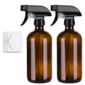500ml Amber Glass Spray Bottles with Adjustable Trigger | 2 Pack
