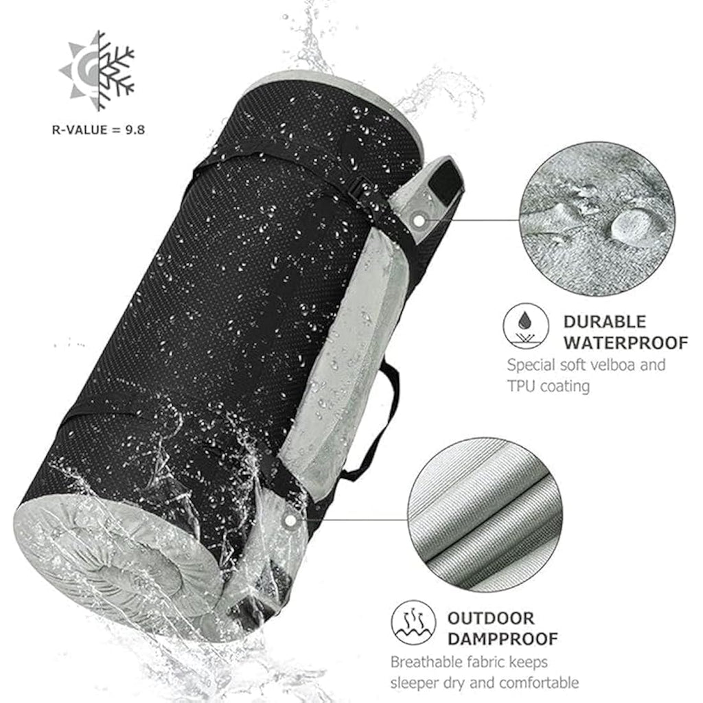 Willpo Memory Foam Camping Mattress | Portable Sleeping Pad with 2 Covers
