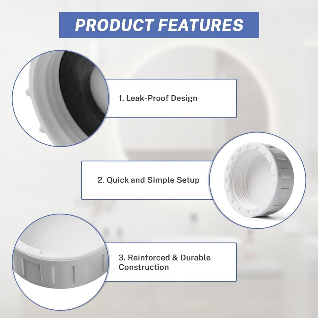 2Pcs Sink Blanking Cap,1/4" 40mm PVC Waste Pipe Cap,Drain Blanking Cap,Washing Machine Water Feed Bla-Nking Ca-P,Pipe End Ca-P,for Kitchen Sink Drain - image 3