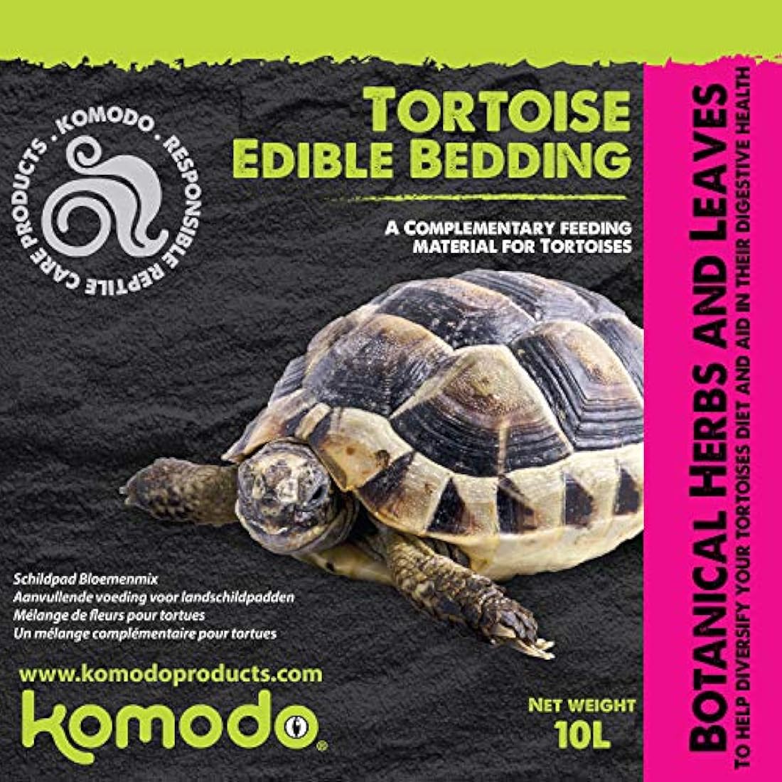 Komodo Tortoise Edible Bedding – Natural Flower & Leaf Substrate 10L