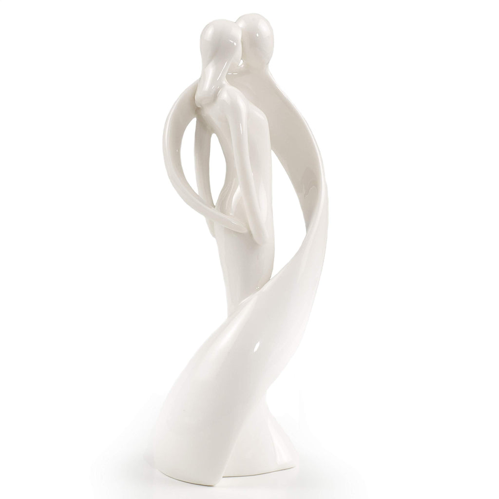 Mopec Porcelain Bride and Groom Wedding Figurine - White Cake Topper