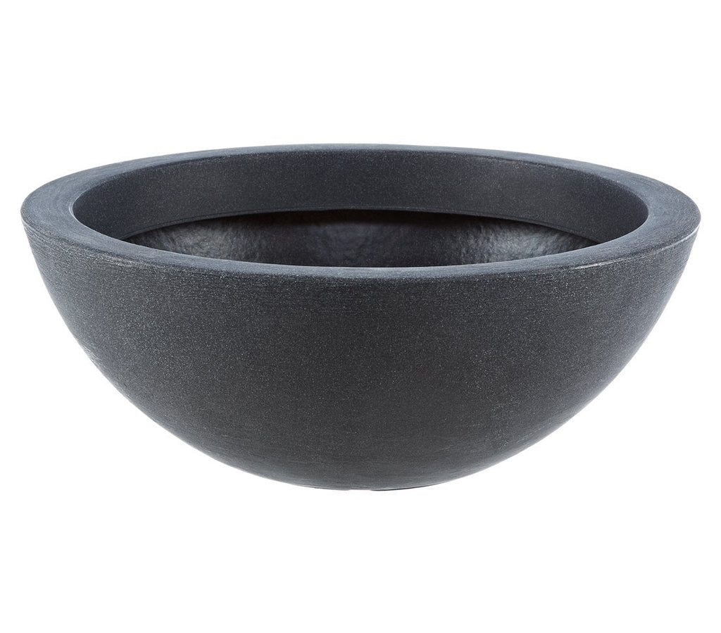Dehner Spherical Bowl – 52cm Anthracite Frost-Resistant Plastic Planter