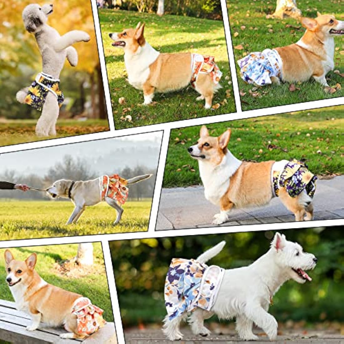COMSLE Reusable Female Dog Diapers - 3 Pack Washable & Absorbent Nappies