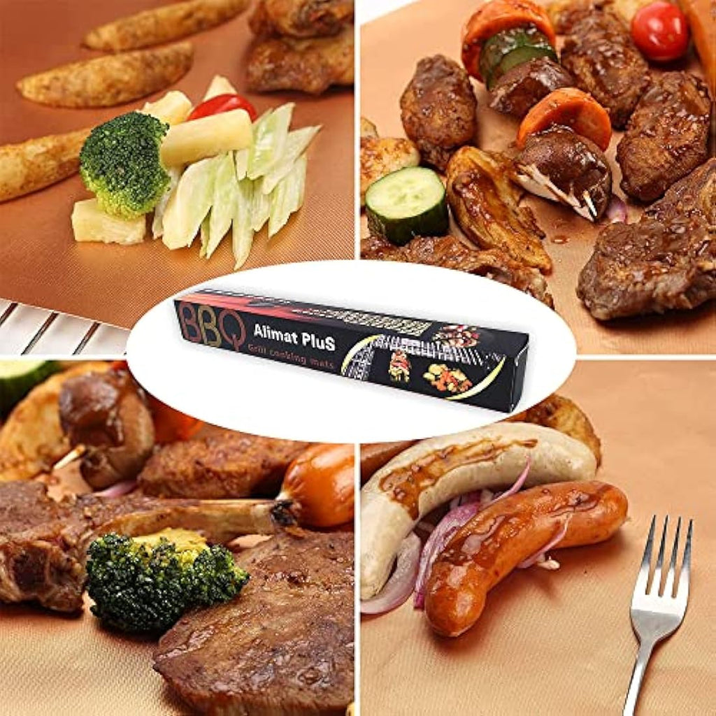Copper BBQ Grill Mat Set of 6 – Nonstick Reusable Baking Mats