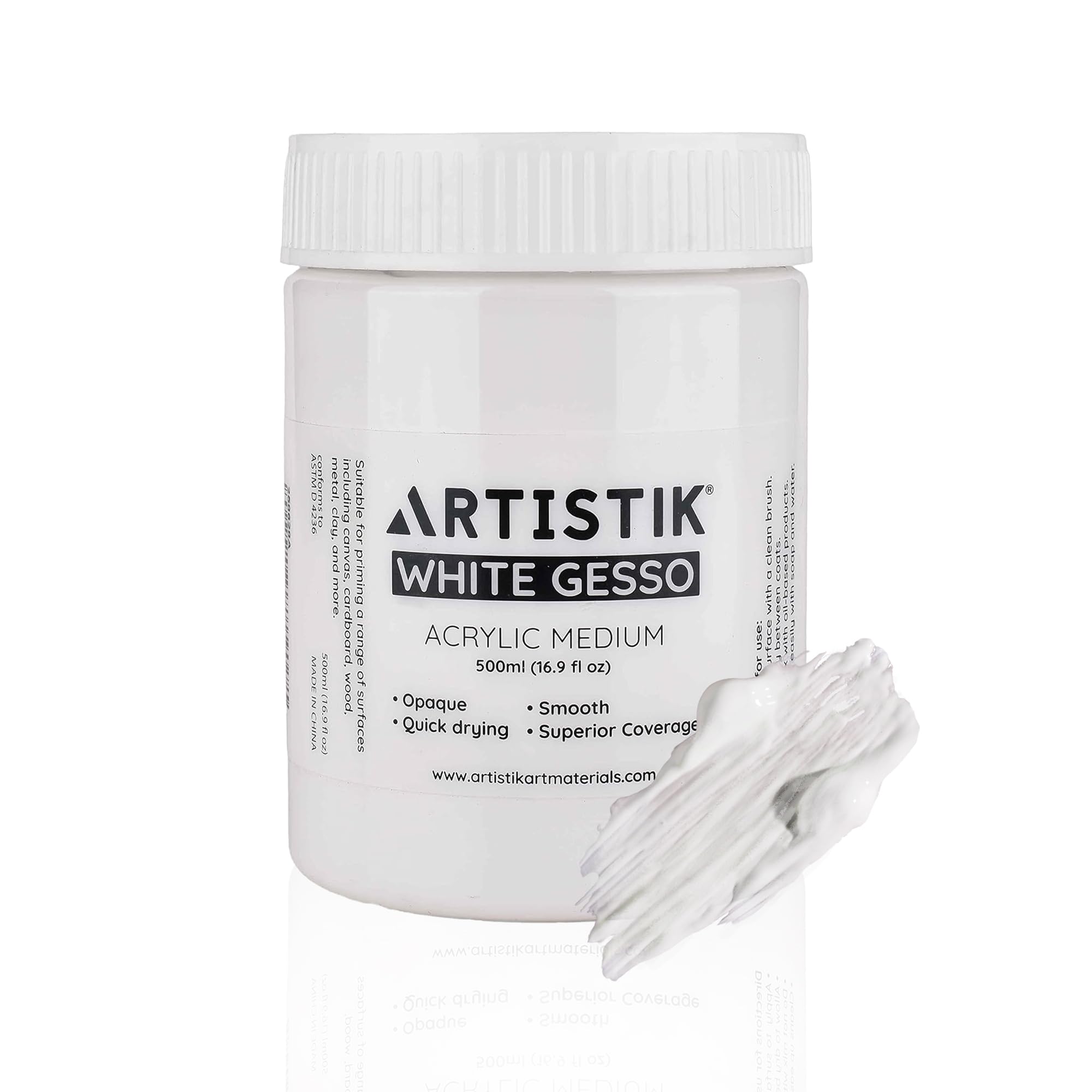Artistik White Gesso Acrylic Medium – 500ml Professional Art Primer