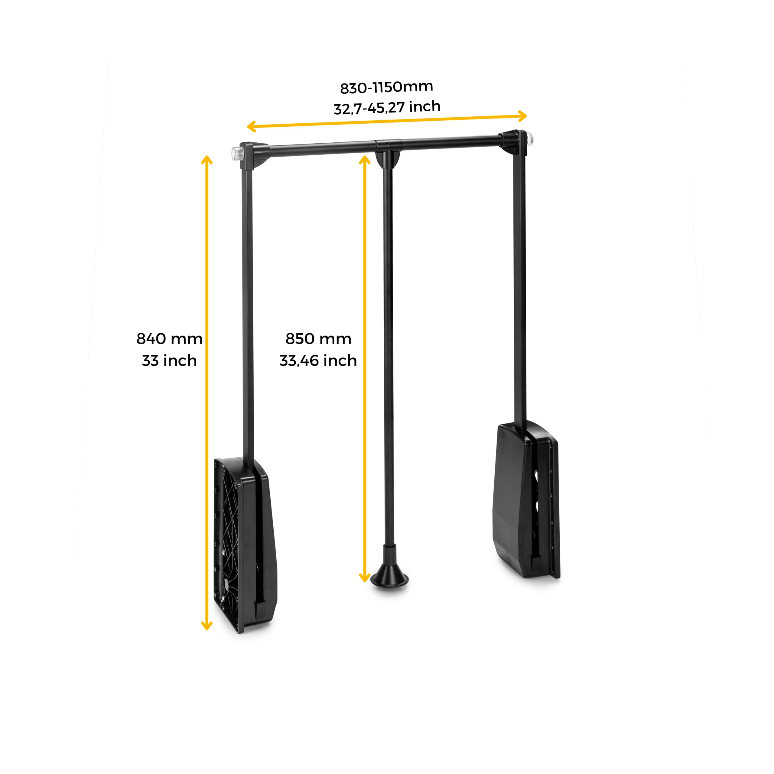 Emuca Pull Down Wardrobe Rail Lift – 830-1150mm Adjustable Moka Finish