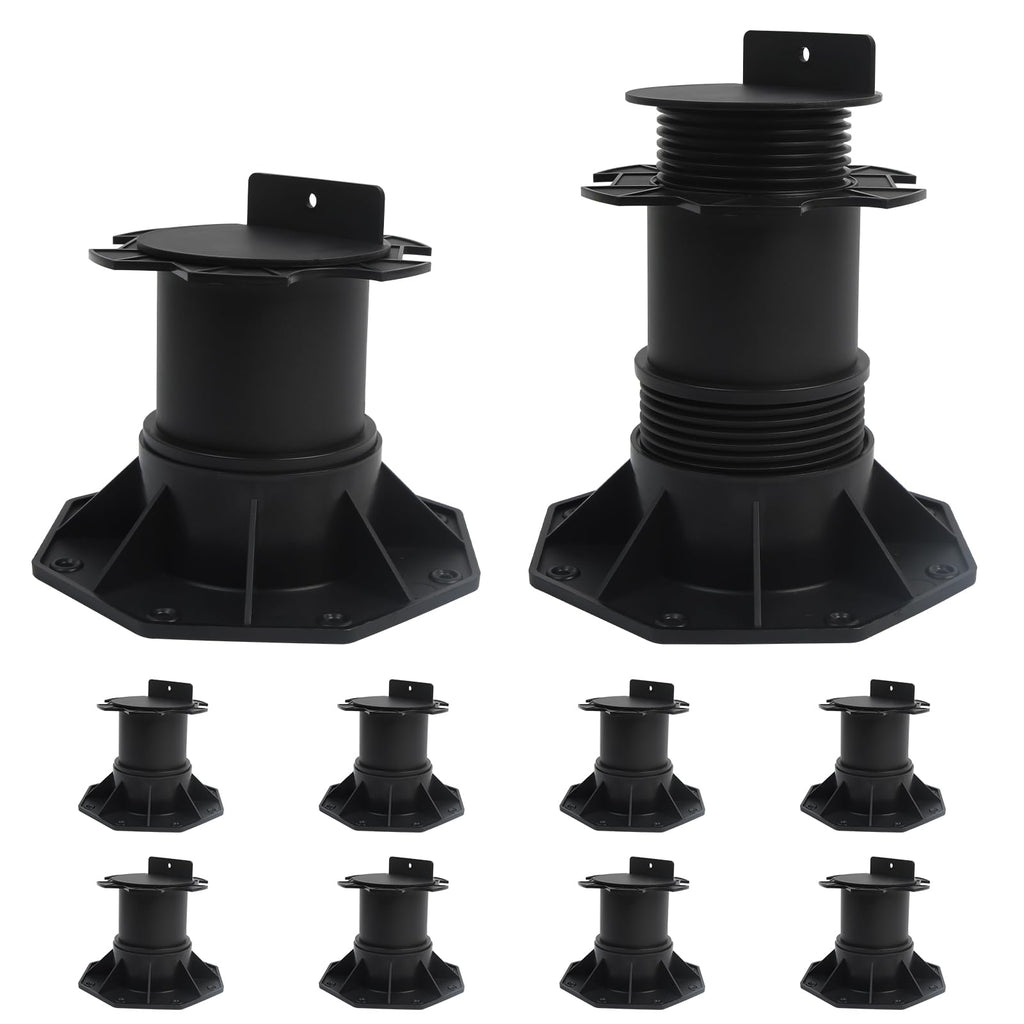 8-Pack Adjustable Decking Pedestals, 140-220 mm Plastic Deck Supports
