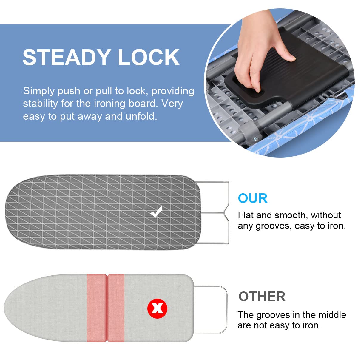 Johgee Tabletop Ironing Board – Foldable Compact Steam Iron Table with 2 Covers