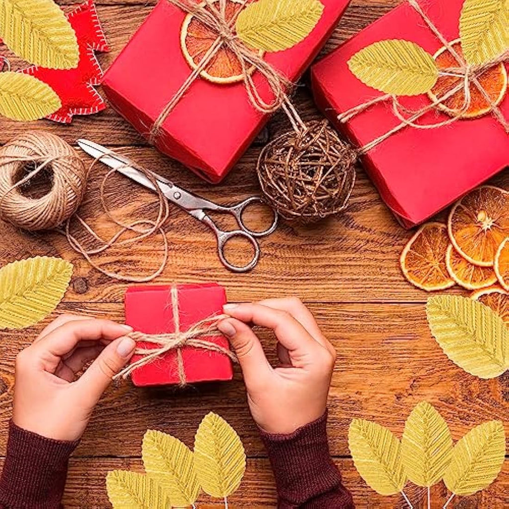 Jolof Store 200Pcs Gold Artificial Silk Rose Leaves for DIY Crafts