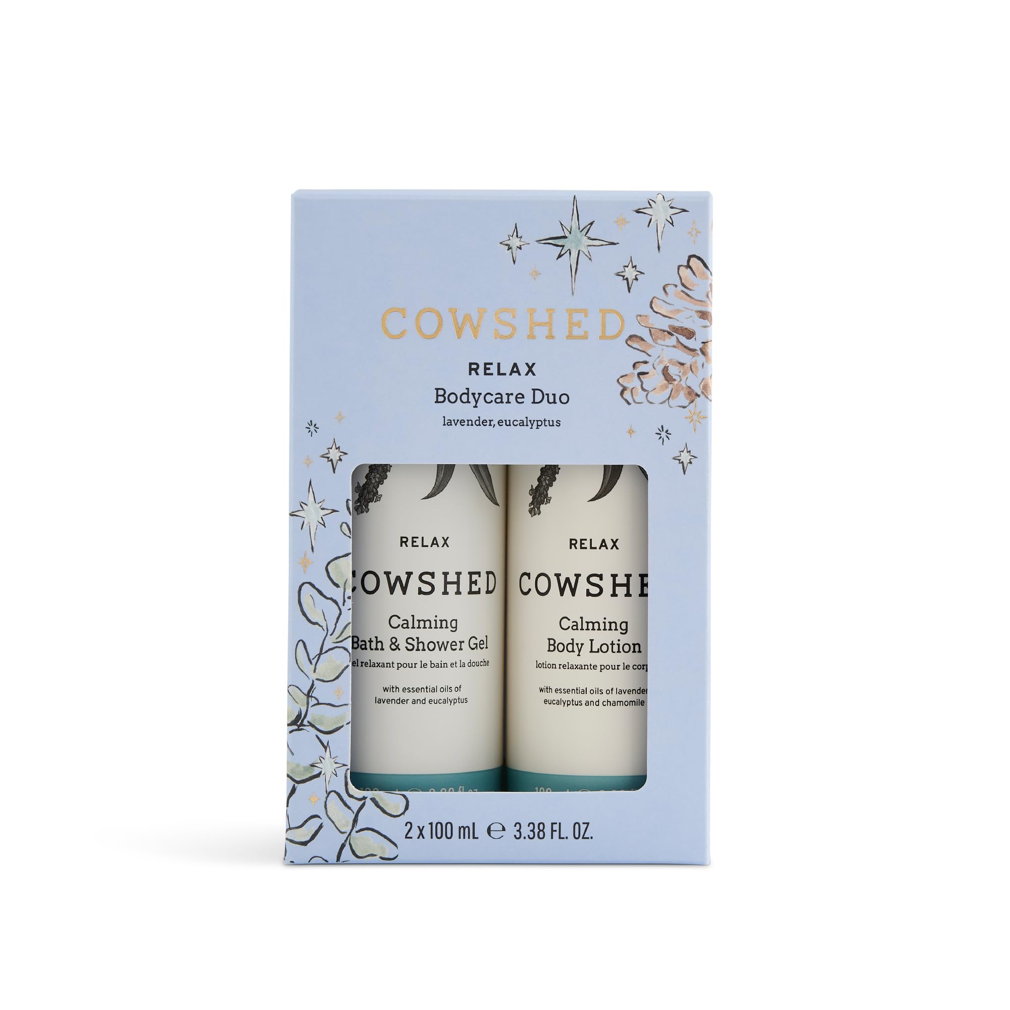 Cowshed Relax Bodycare Duo – Lavender & Eucalyptus Vegan Bath Gift Set