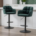 Ya-Home Bar Stools Set of 2 Breakfast Kitchen Stools with Backrest, Green - image 1