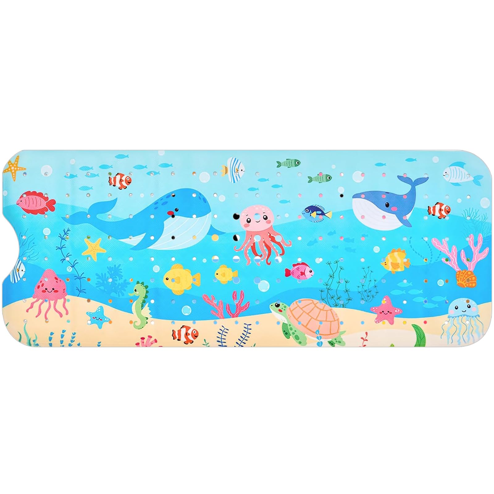 HESUSLA Non-Slip PVC Bath Mat | Floral Anti-Mould Bathtub Pad | 100x40cm